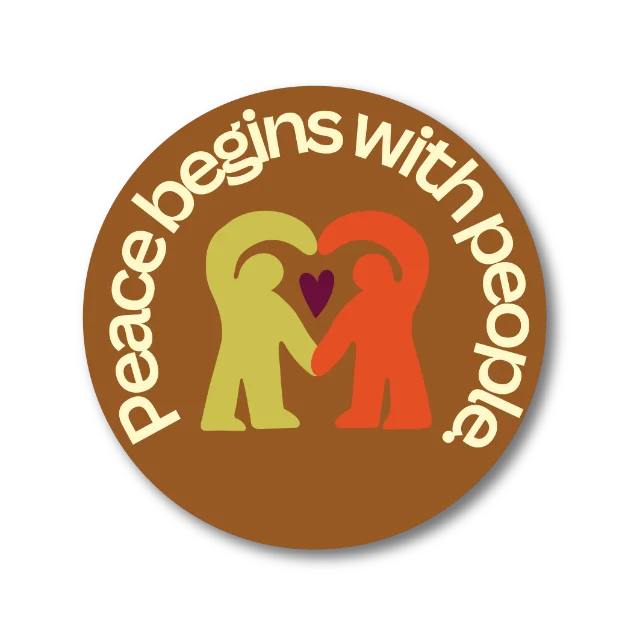 Sticker: Peace begins with people.